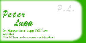 peter lupp business card